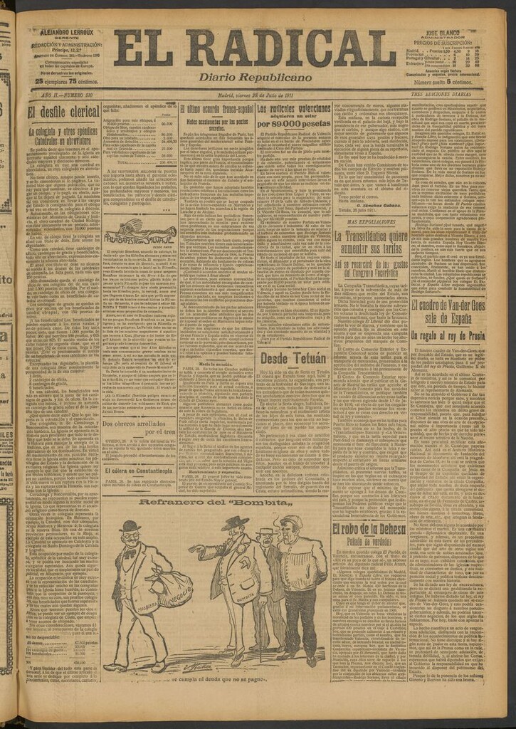Miniatura de El Radical: diario republicano del 28 de julio de 1911