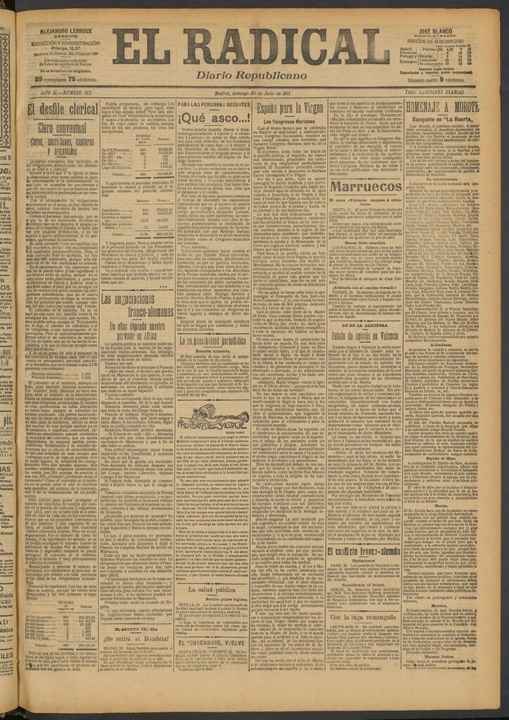 Miniatura de El Radical: diario republicano del 30 de julio de 1911