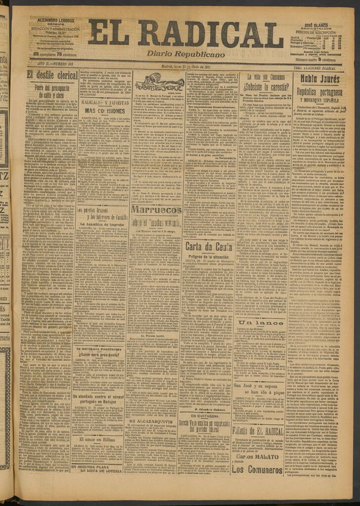 Miniatura de El Radical: diario republicano del 31 de julio de 1911