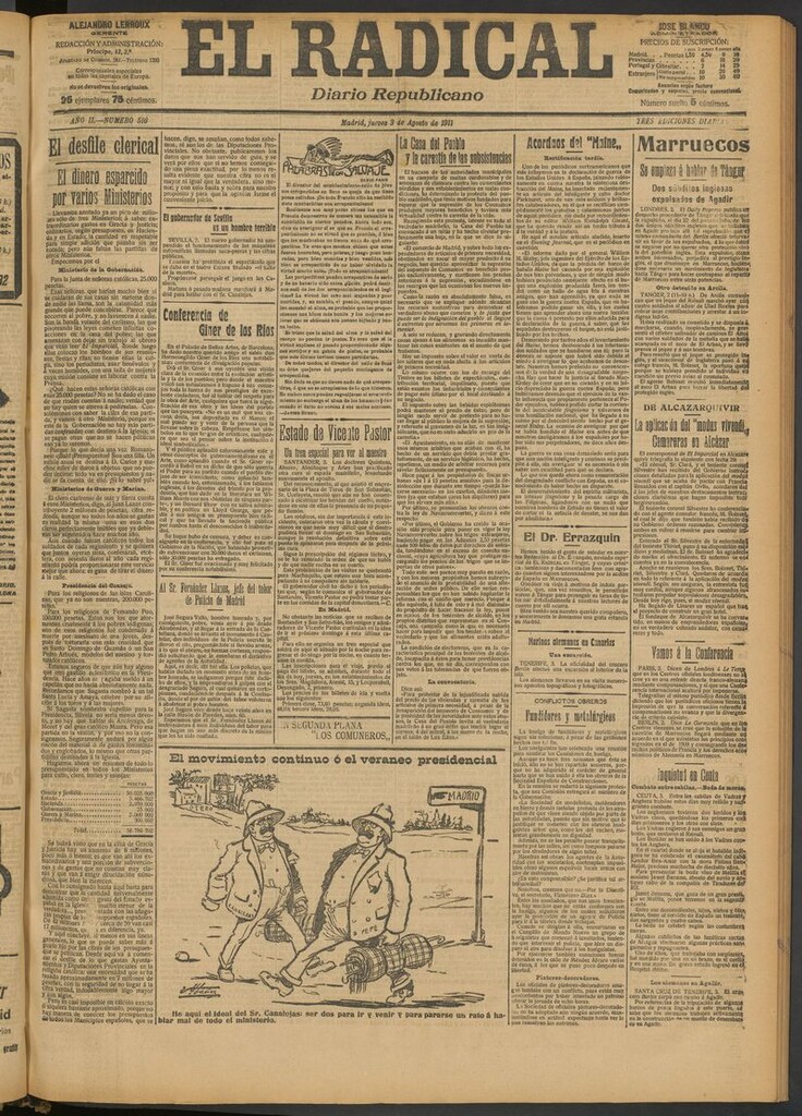 Miniatura de El Radical: diario republicano del 3 de agosto de 1911