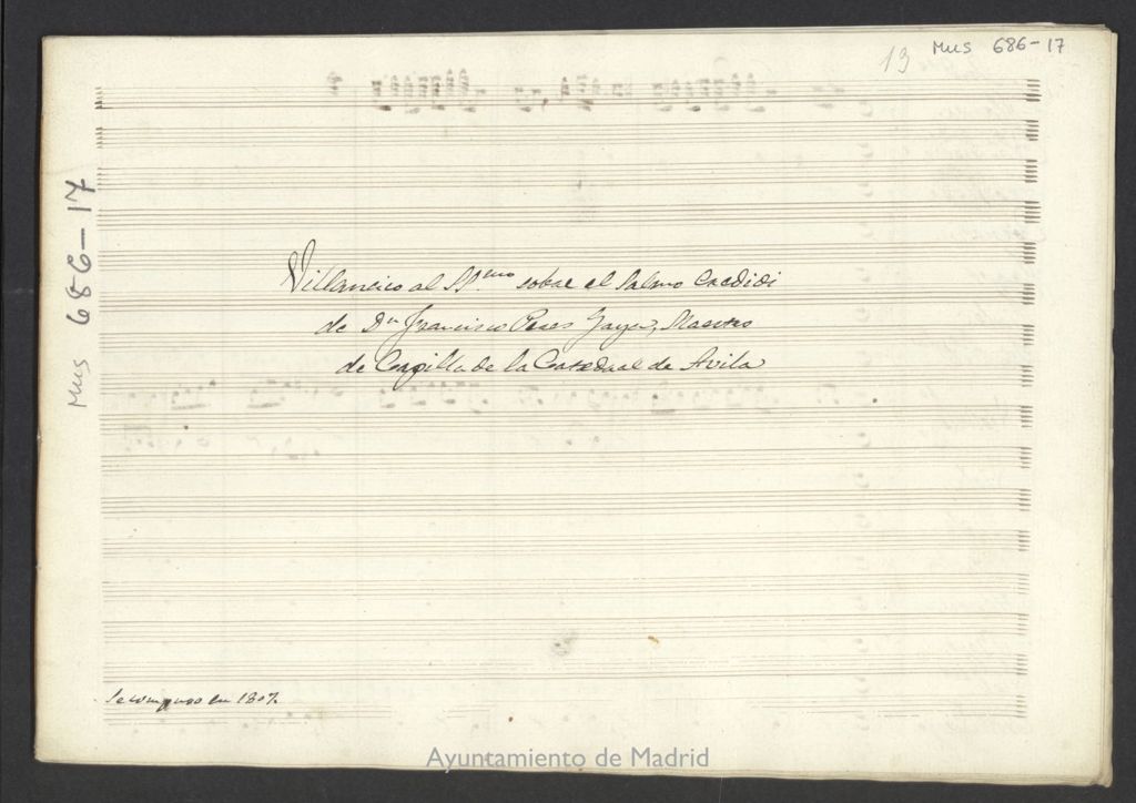 Miniatura de Villancico al SSmo. sobre el Salmo Credidi [Música manuscrita]