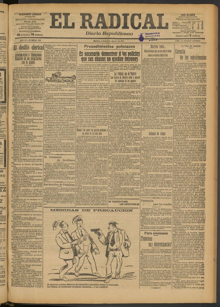 Miniatura de El Radical: diario republicano del 5 de agosto de 1911