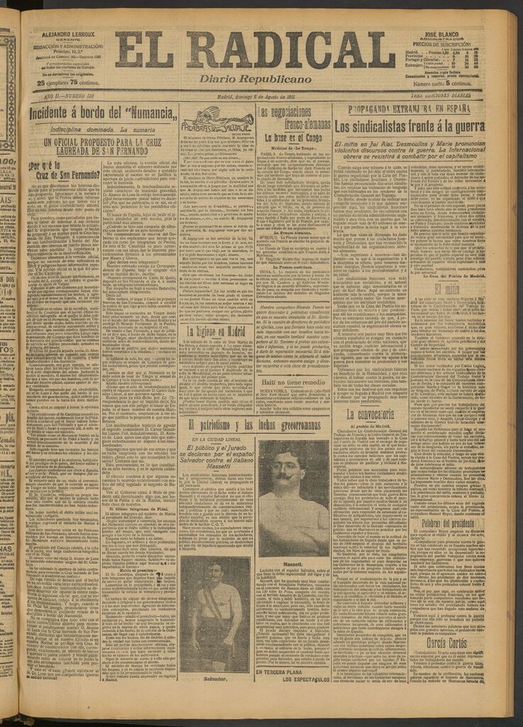 Miniatura de El Radical: diario republicano del 6 de agosto de 1911