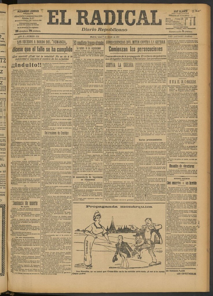 Miniatura de El Radical: diario republicano del 7 de agosto de 1911