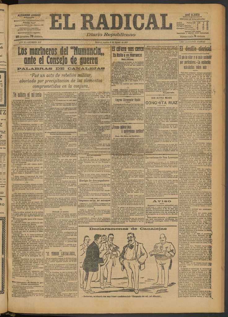 Miniatura de El Radical: diario republicano del 8 de agosto de 1911