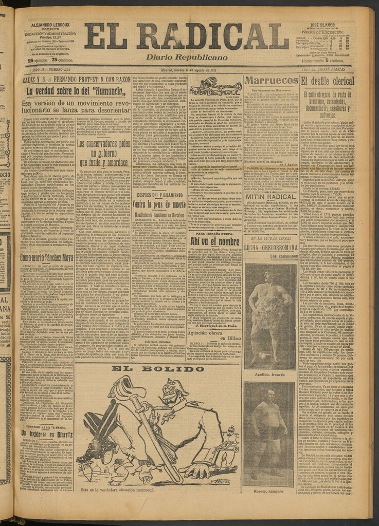 Miniatura de El Radical: diario republicano del 11 de agosto de 1911