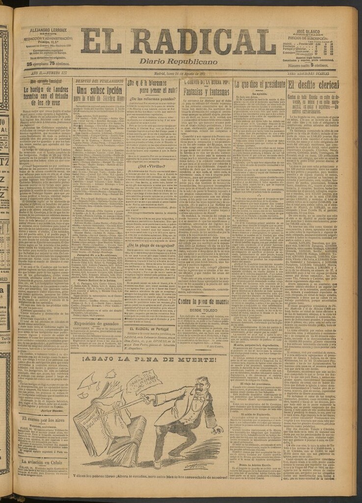 Miniatura de El Radical: diario republicano del 14 de agosto de 1911