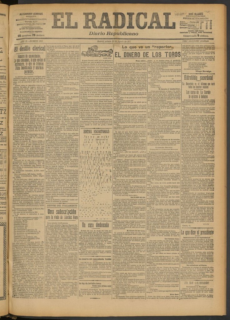 Miniatura de El Radical: diario republicano del 19 de agosto de 1911