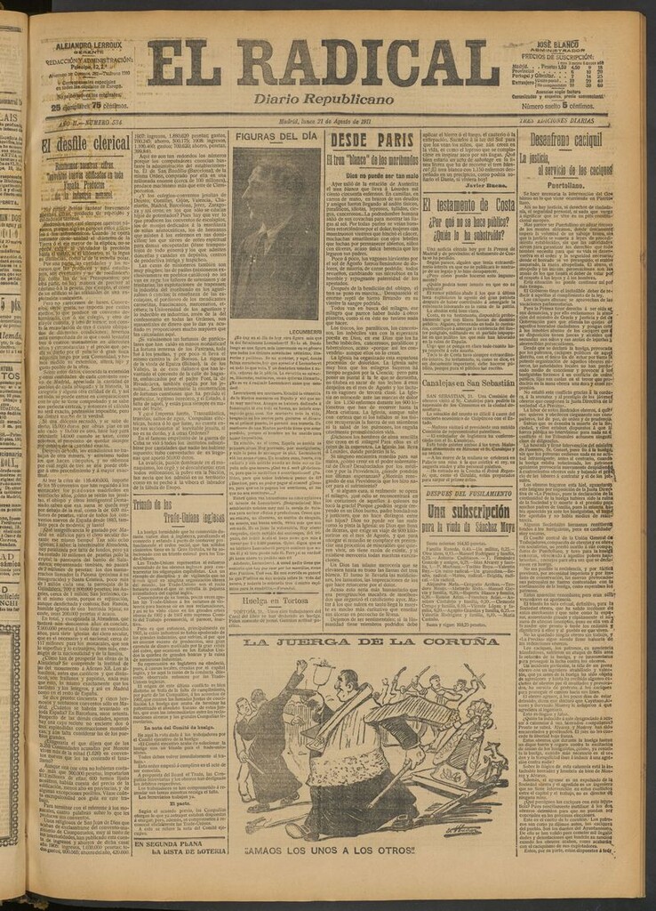 Miniatura de El Radical: diario republicano del 21 de agosto de 1911