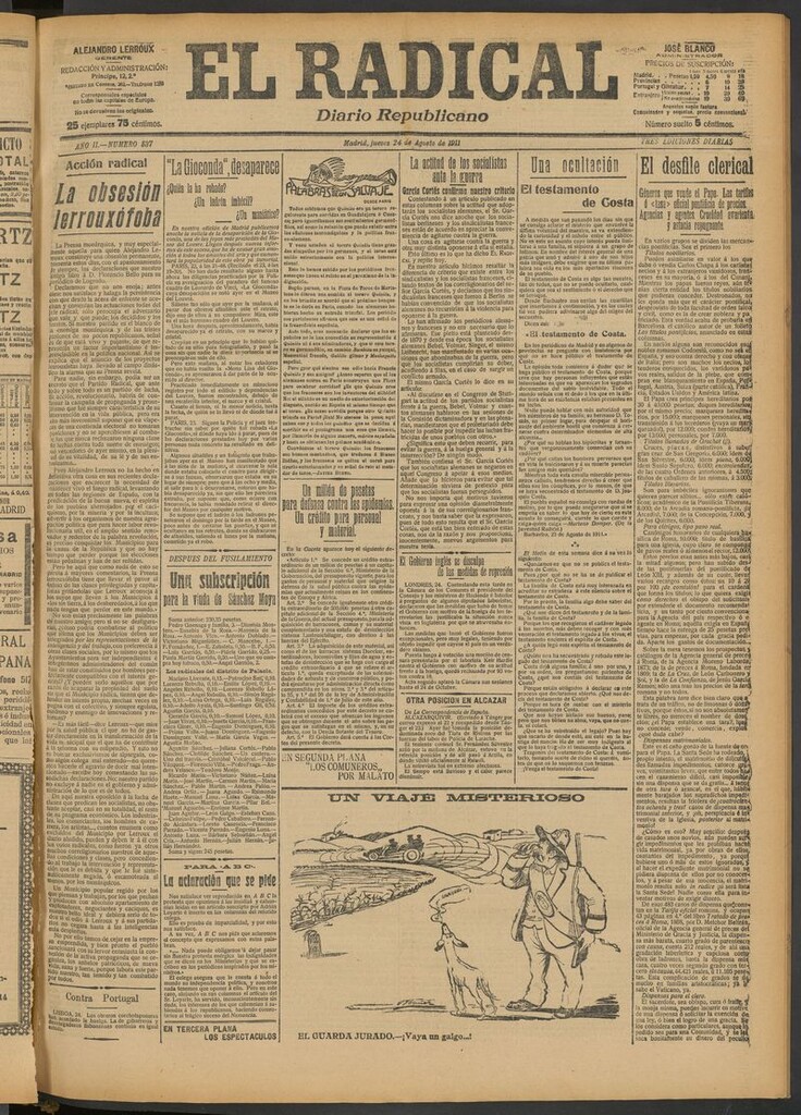 Miniatura de El Radical: diario republicano del 24 de agosto de 1911