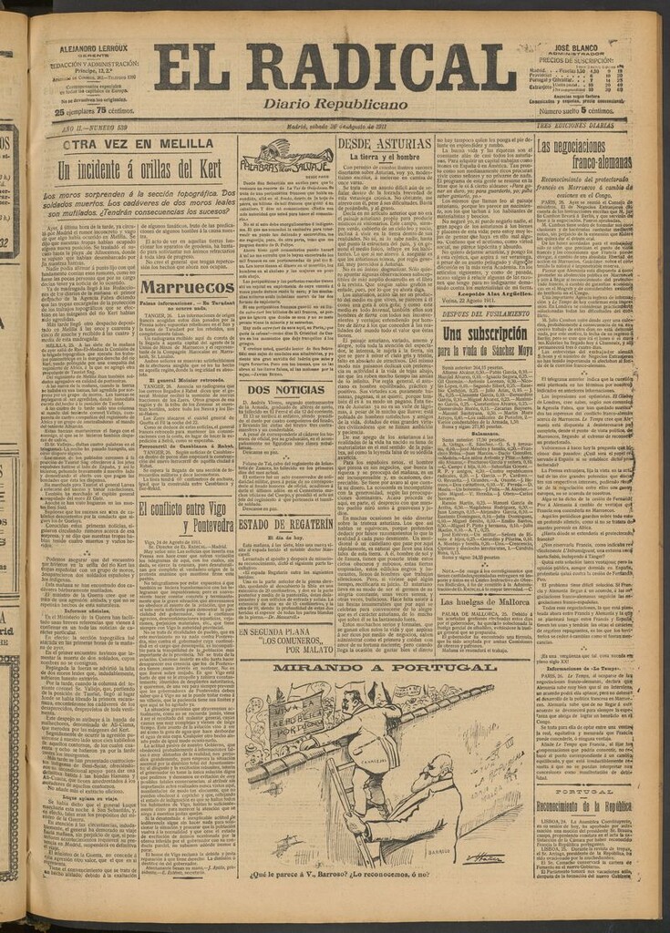 Miniatura de El Radical: diario republicano del 26 de agosto de 1911