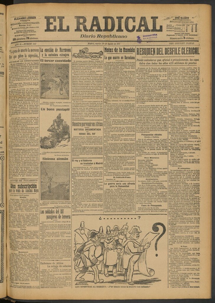 Miniatura de El Radical: diario republicano del 29 de agosto de 1911