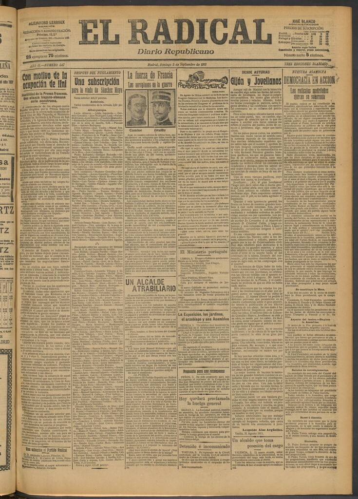 Miniatura de El Radical: diario republicano del 3 de septiembre de 1911