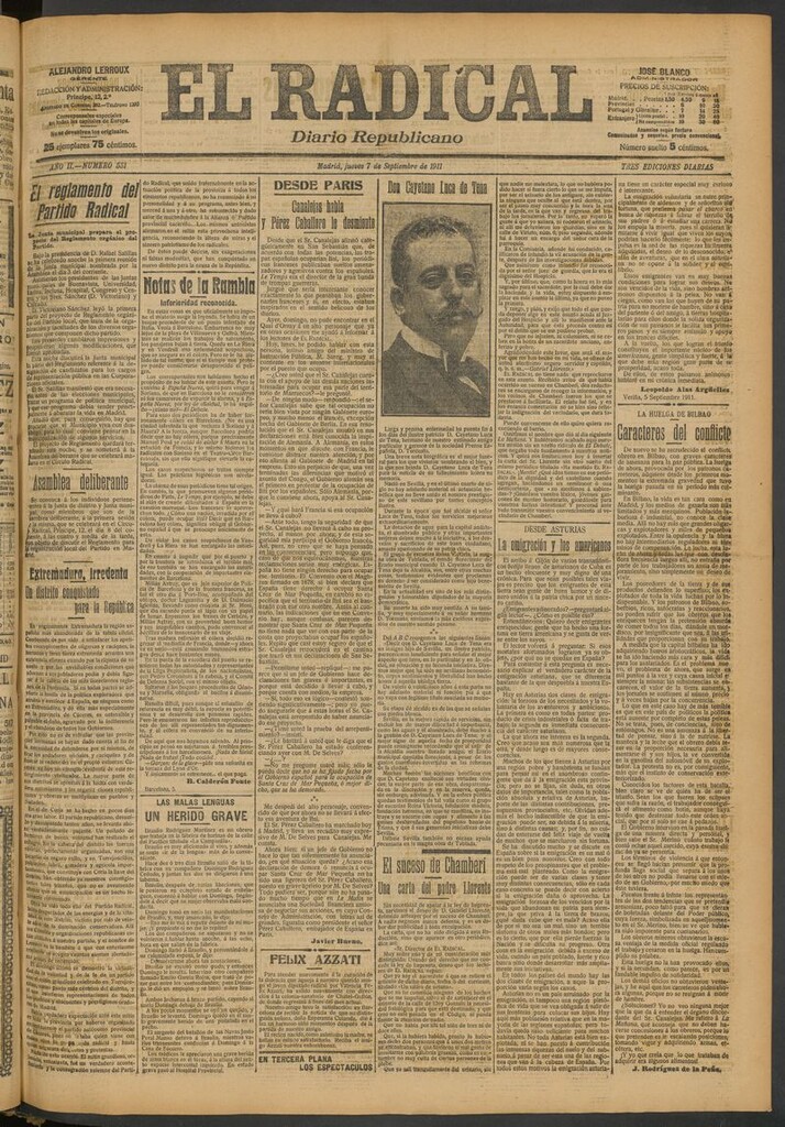 Miniatura de El Radical: diario republicano del 7 de septiembre de 1911