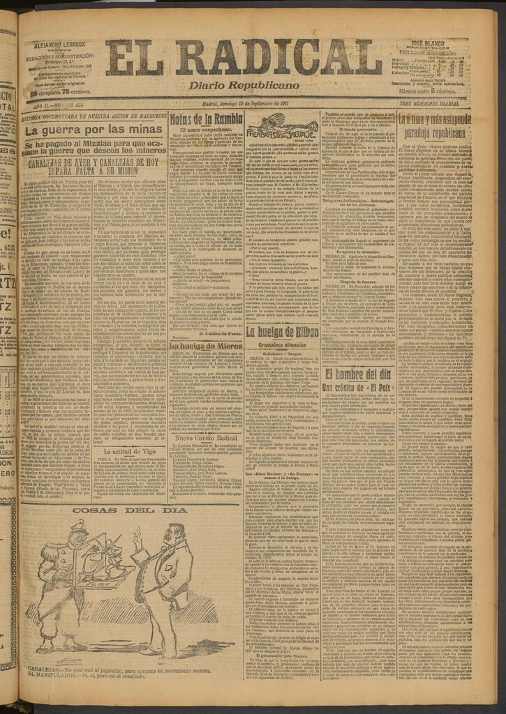 Miniatura de El Radical: diario republicano del 10 de septiembre de 1911