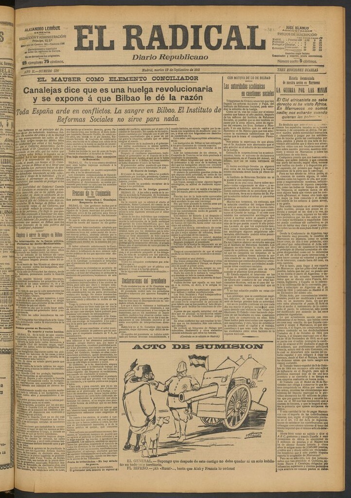 Miniatura de El Radical: diario republicano del 12 de septiembre de 1911