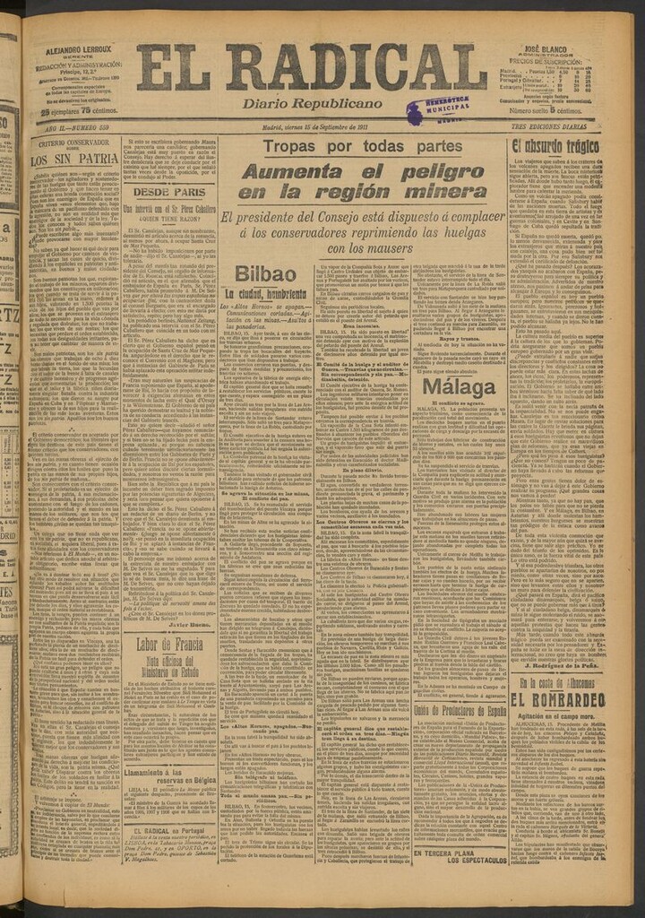 Miniatura de El Radical: diario republicano del 15 de septiembre de 1911