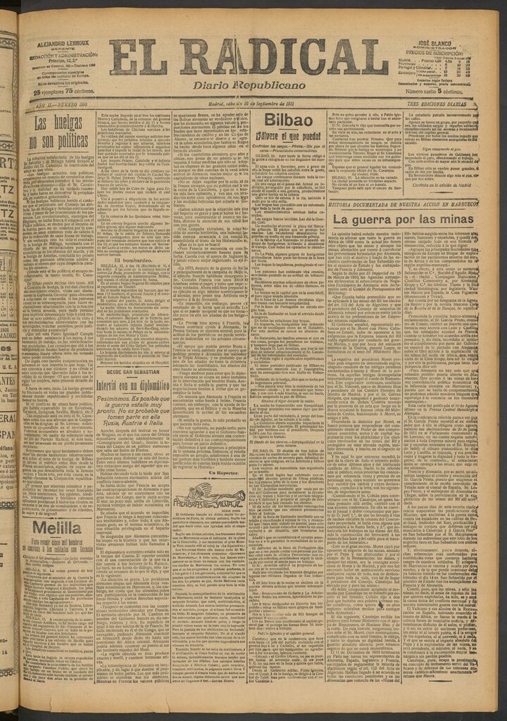 Miniatura de El Radical: diario republicano del 16 de septiembre de 1911