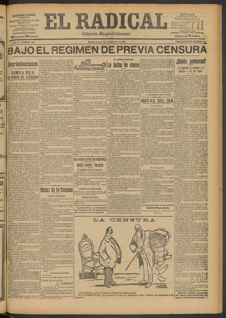 Miniatura de El Radical: diario republicano del 26 de septiembre de 1911