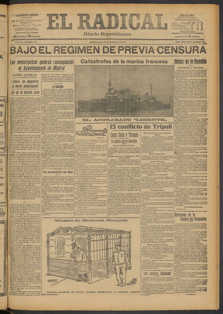 Miniatura de El Radical: diario republicano del 28 de septiembre de 1911