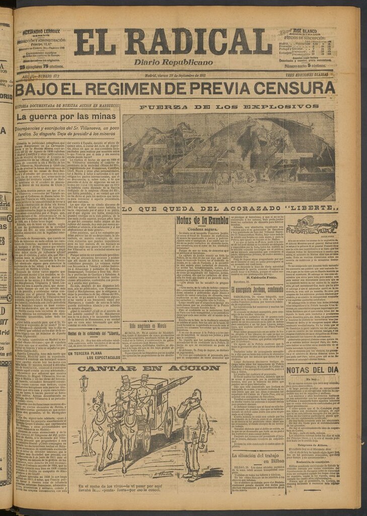 Miniatura de El Radical: diario republicano del 29 de septiembre de 1911