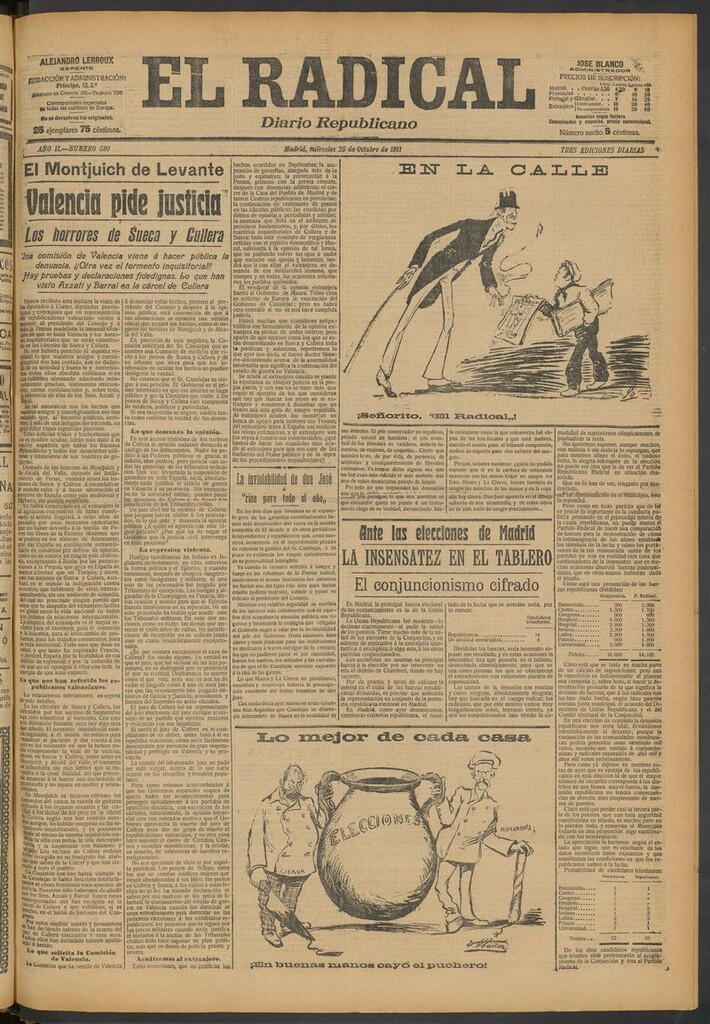 Miniatura de El Radical: diario republicano del 25 de octubre de 1911
