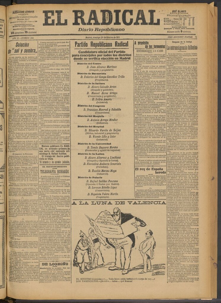 Miniatura de El Radical: diario republicano del 29 de octubre de 1911