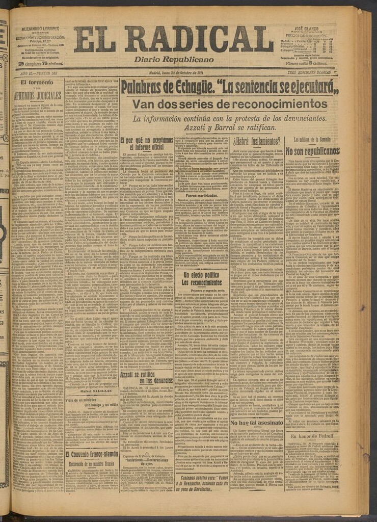 Miniatura de El Radical: diario republicano del 30 de octubre de 1911