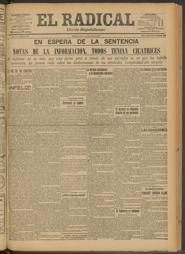 Miniatura de El Radical: diario republicano del 2 de noviembre de 1911