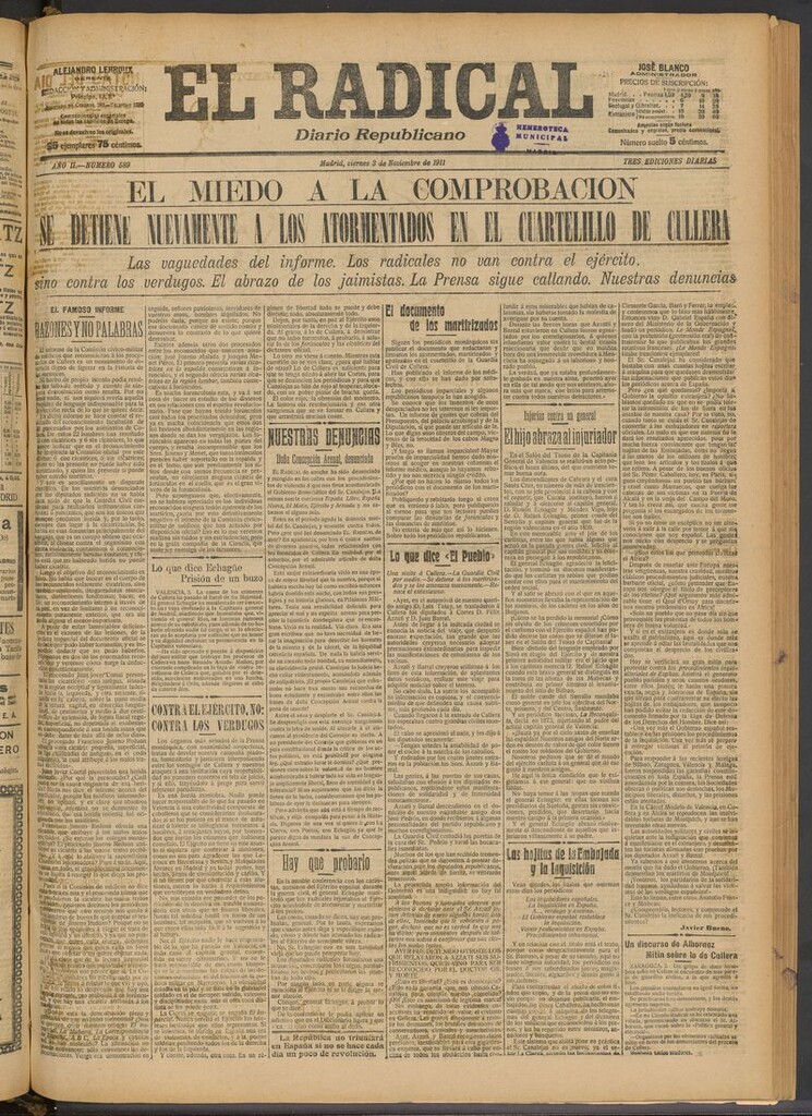 Miniatura de El Radical: diario republicano del 3 de noviembre de 1911