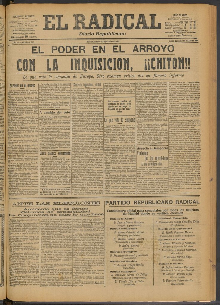 Miniatura de El Radical: diario republicano del 6 de noviembre de 1911