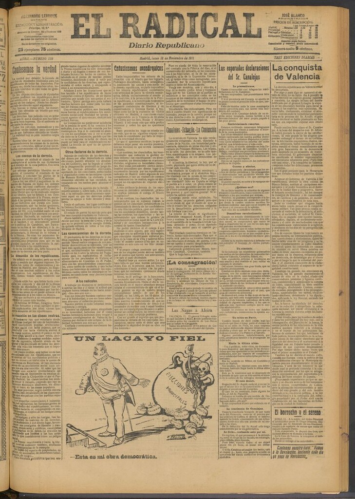 Miniatura de El Radical: diario republicano del 13 de noviembre de 1911