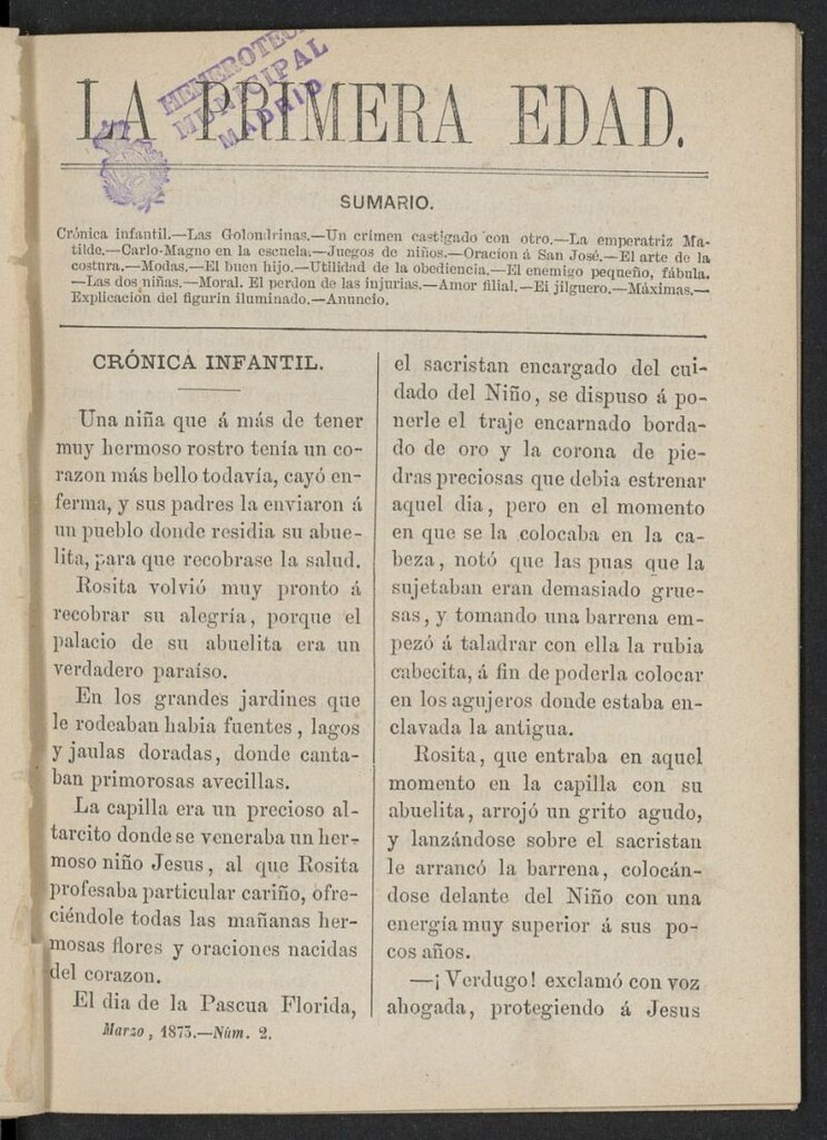 Miniatura de La Primera Edad de marzo de 1873, nº 2