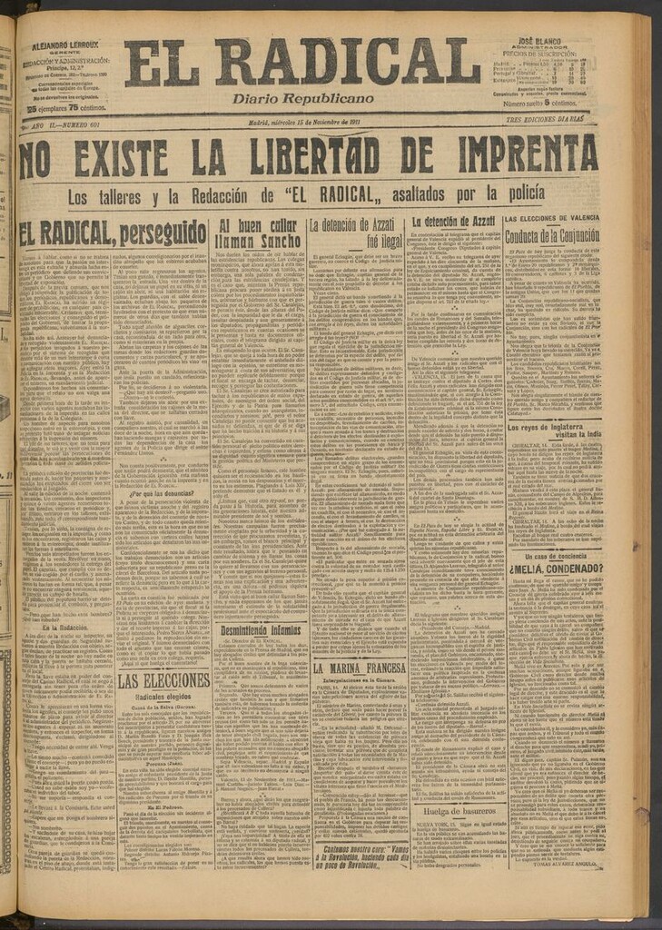 Miniatura de El Radical: diario republicano del 15 de noviembre de 1911