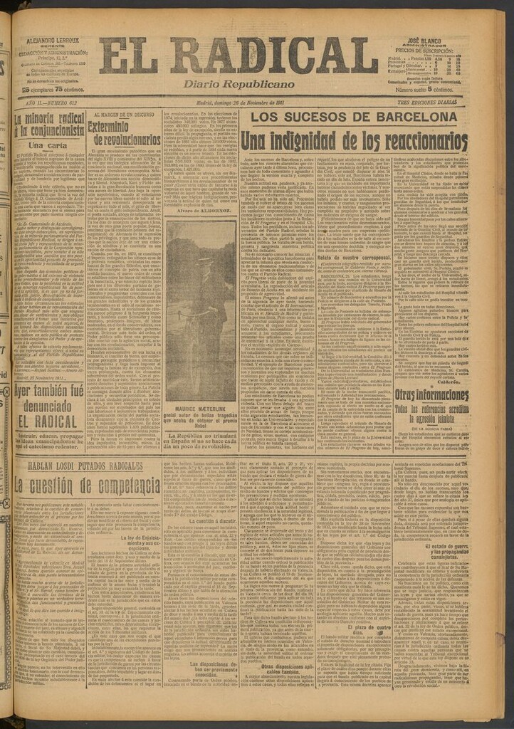 Miniatura de El Radical: diario republicano del 26 de noviembre de 1911