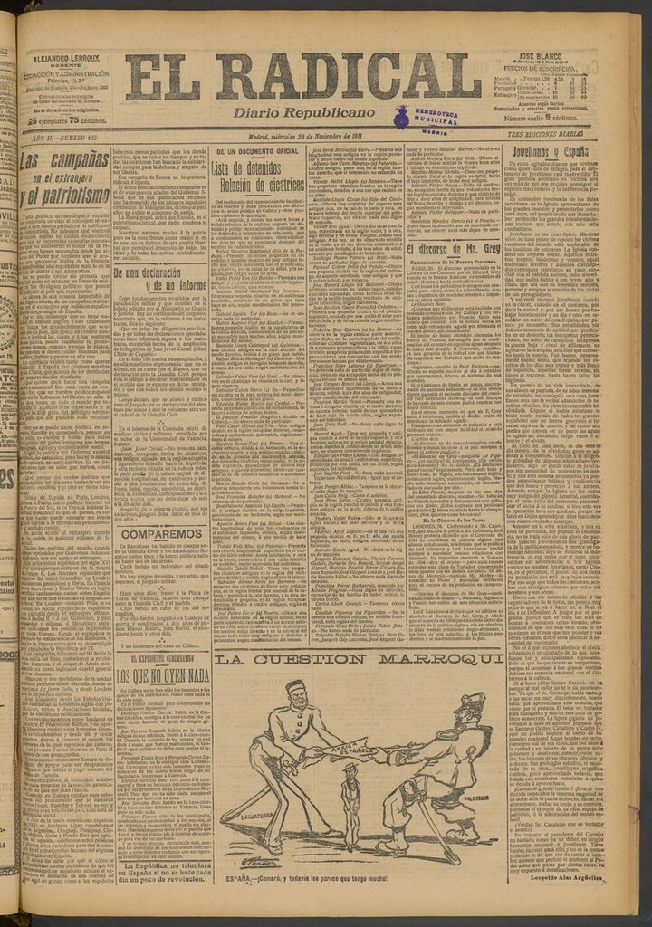 Miniatura de El Radical: diario republicano del 29 de noviembre de 1911