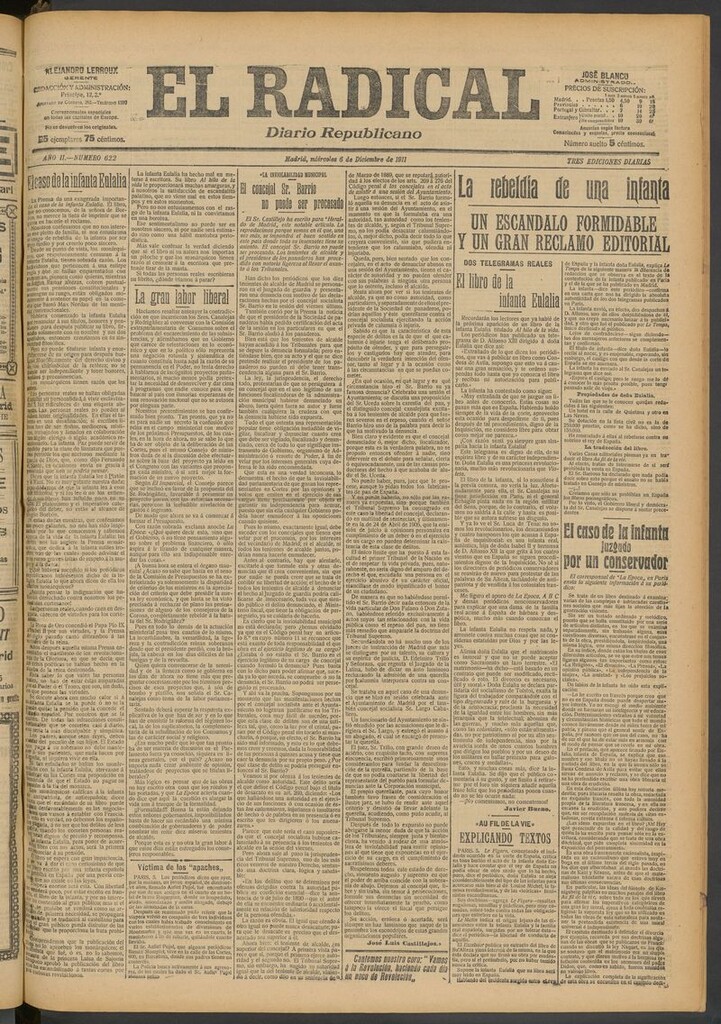 Miniatura de El Radical: diario republicano del 6 de diciembre de 1911