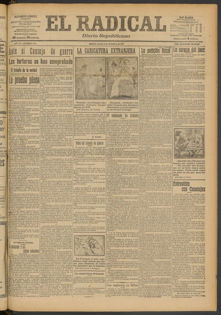 Miniatura de El Radical: diario republicano del 8 de diciembre de 1911