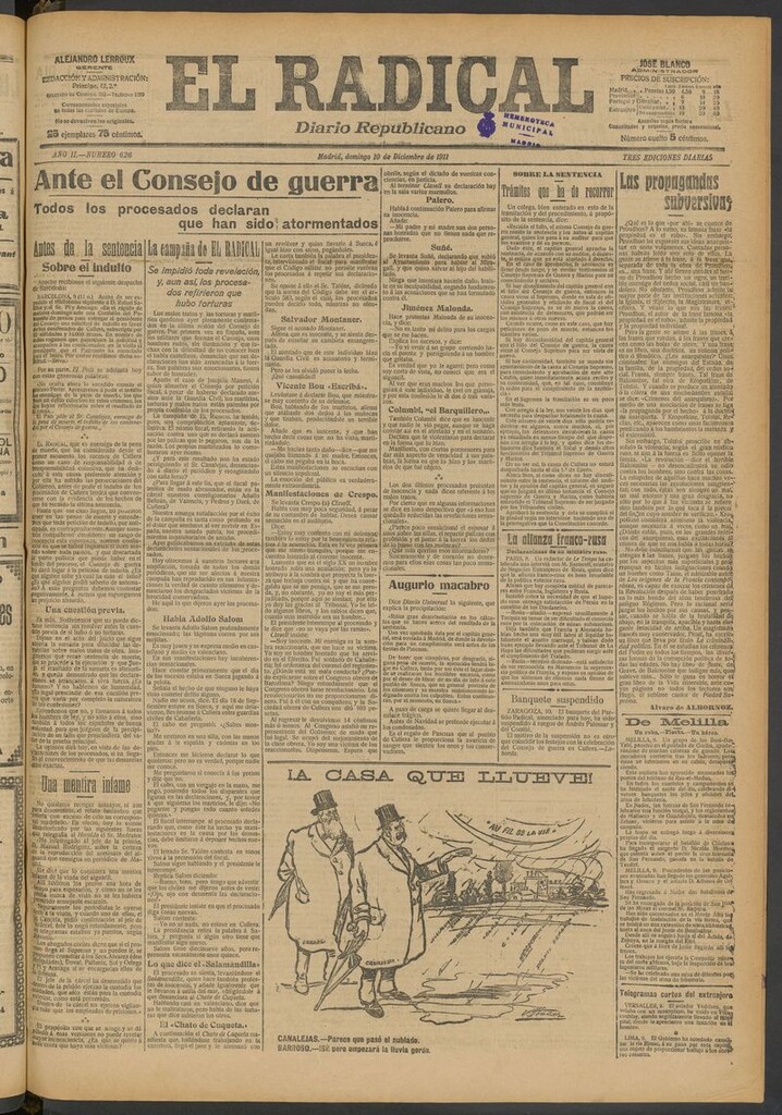 Miniatura de El Radical: diario republicano del 10 de diciembre de 1911