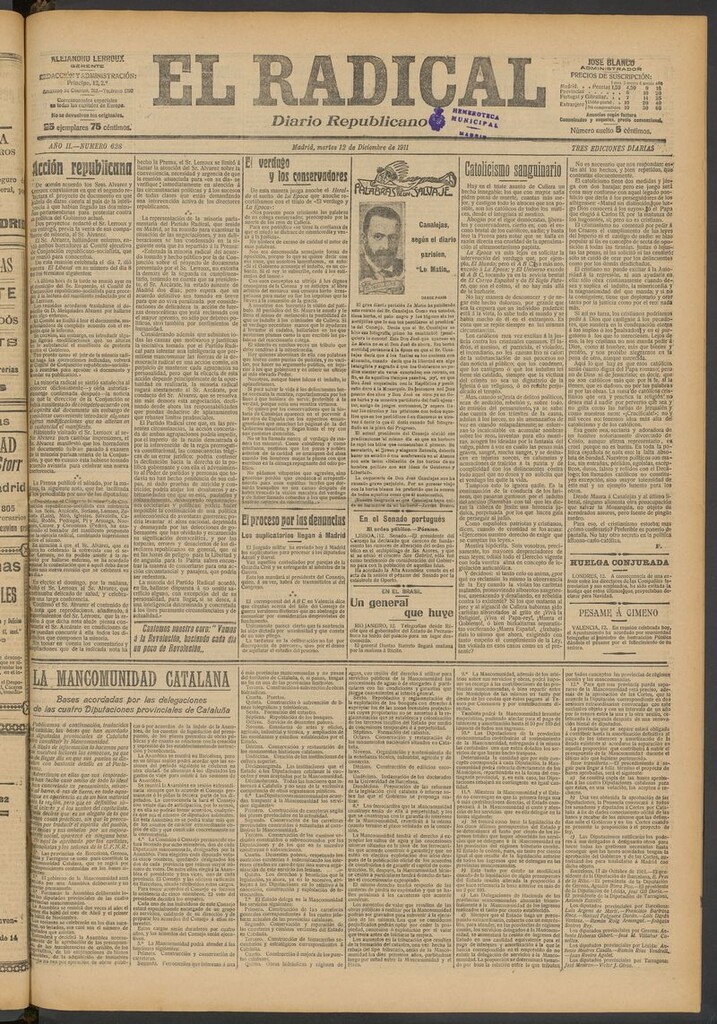 Miniatura de El Radical: diario republicano del 12 de diciembre de 1911