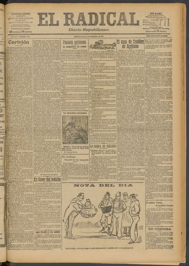 Miniatura de El Radical: diario republicano del 14 de diciembre de 1911