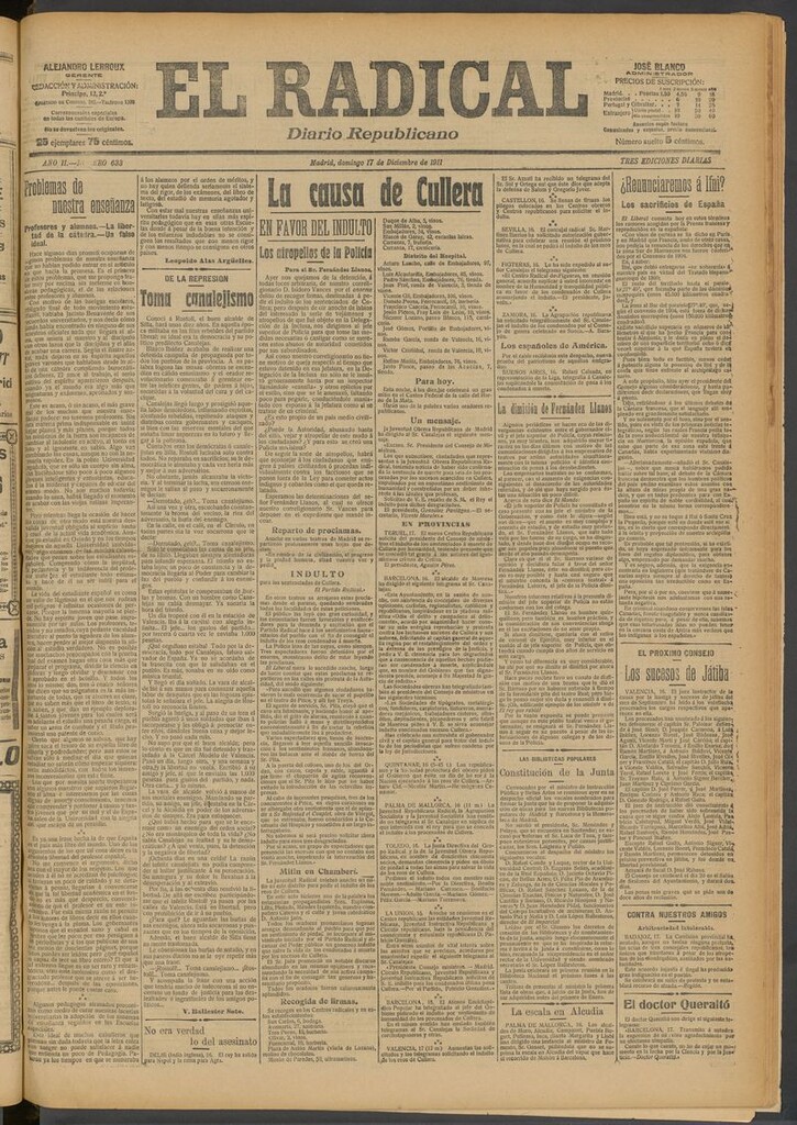 Miniatura de El Radical: diario republicano del 17 de diciembre de 1911