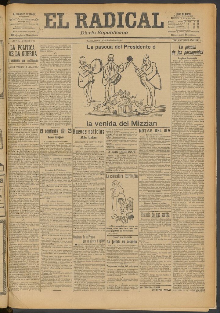 Miniatura de El Radical: diario republicano del 26 de diciembre de 1911