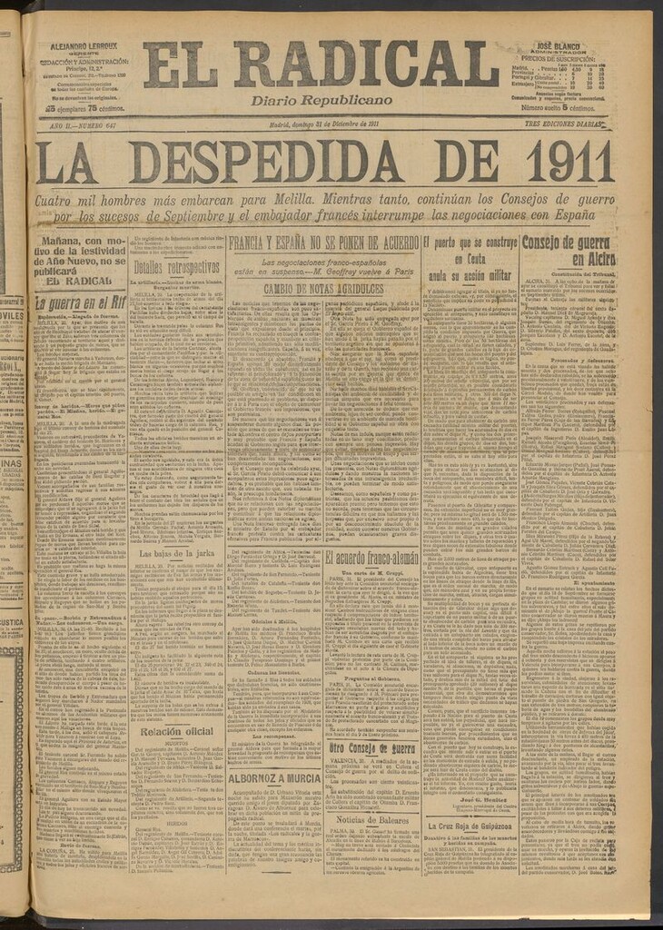 Miniatura de El Radical: diario republicano del 31 de diciembre de 1911