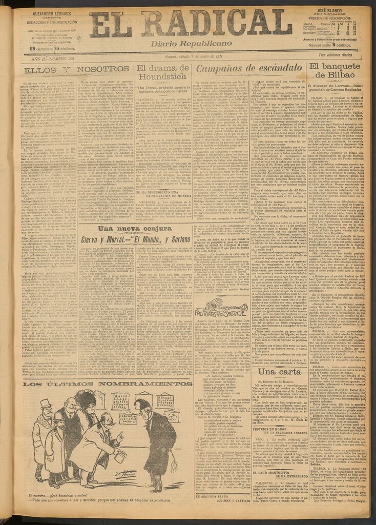 Miniatura de El Radical: diario republicano del 7 de enero de 1911