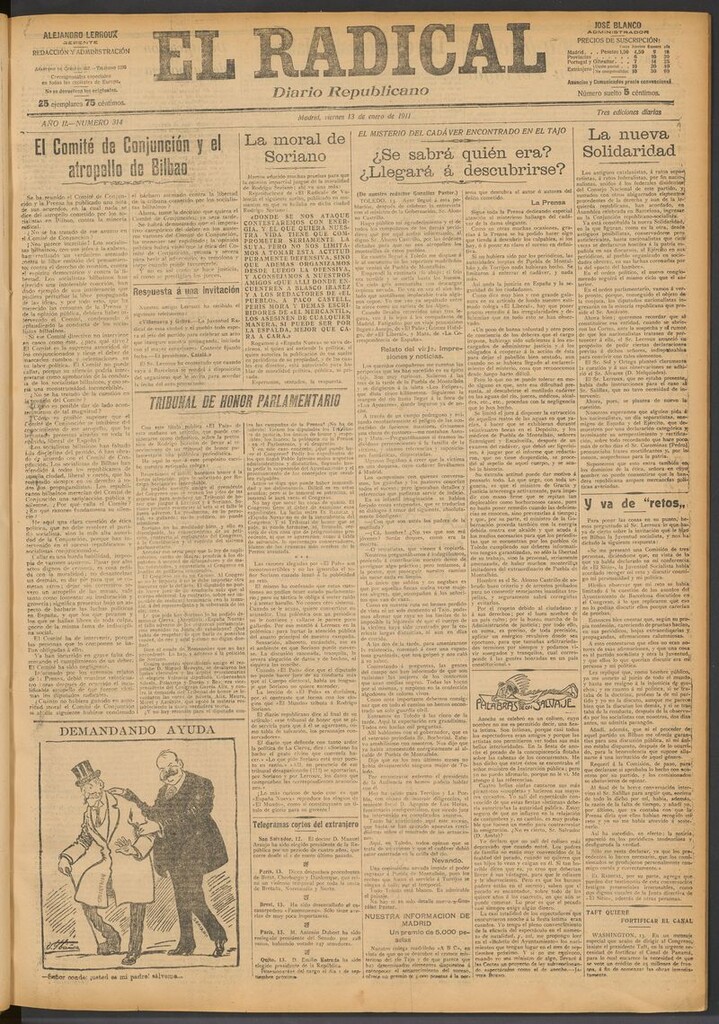 Miniatura de El Radical: diario republicano del 13 de enero de 1911
