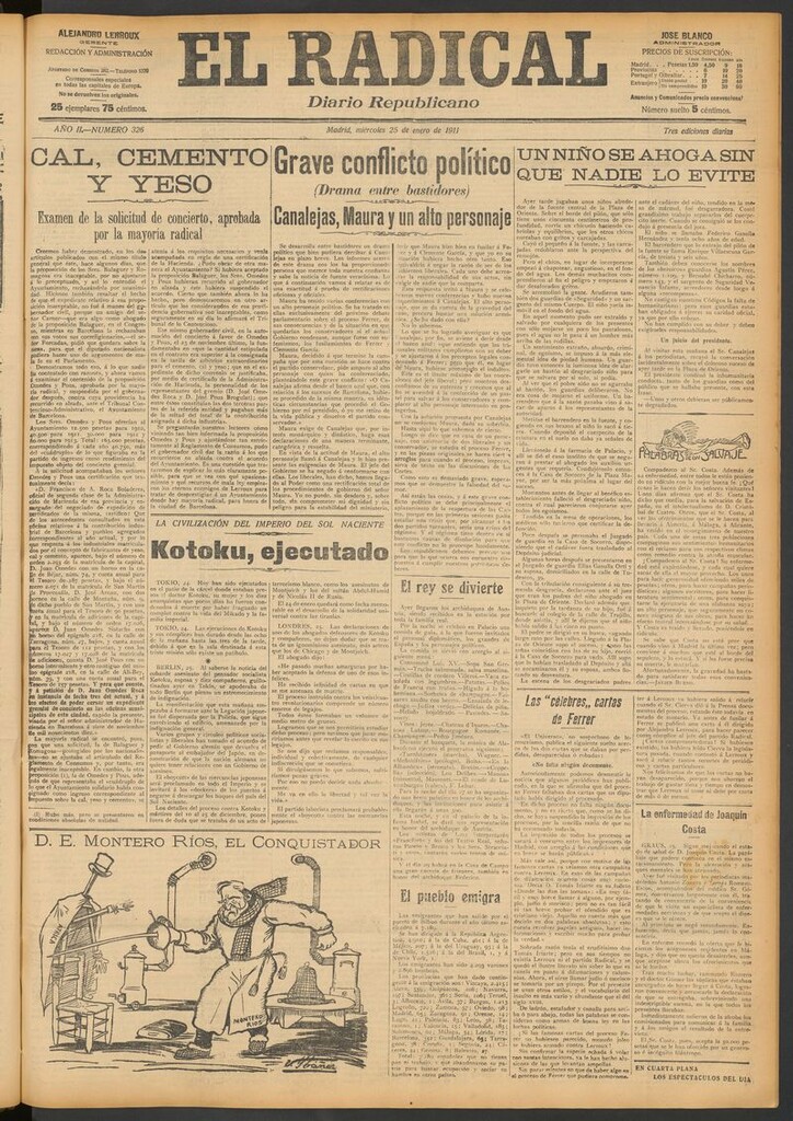 Miniatura de El Radical: diario republicano del 25 de enero de 1911