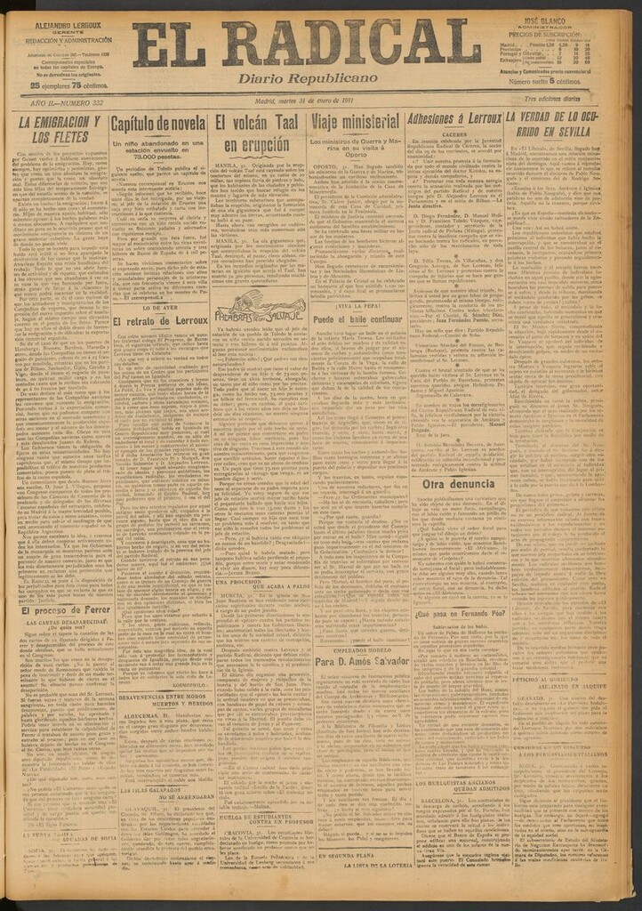 Miniatura de El Radical: diario republicano del 31 de enero de 1911
