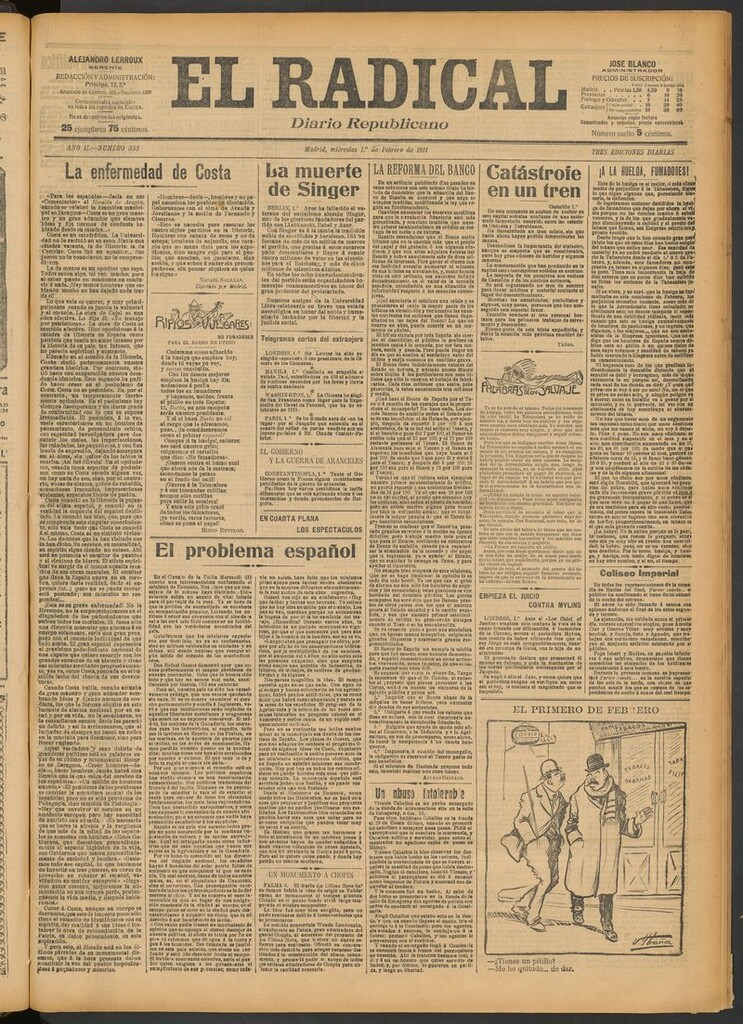 Miniatura de El Radical: diario republicano del 1 de febrero de 1911