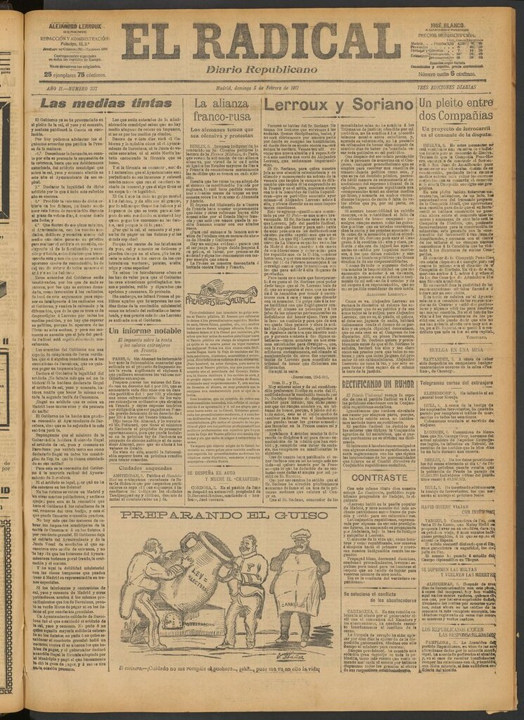 Miniatura de El Radical: diario republicano del 5 de febrero de 1911